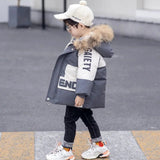 Boys Trendy Thick and Warm Fleece Lined Winter Coat With Fur Hood