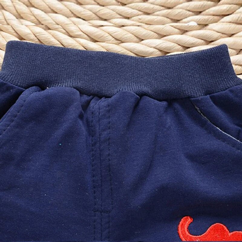 Baby Boys 2PC Little Gentleman Outfits. Long Sleeves Sweater-Shirt (Button Down Look Built In) and Trousers Set.