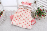 Baby Girls Adorable 2Pc Winter Plush Hooded Sweater Jacket and Soft Overalls Combo.