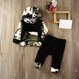 Baby Boys 2Pc Trendy Camouflage Hooded Sweatshirt and Pants Set