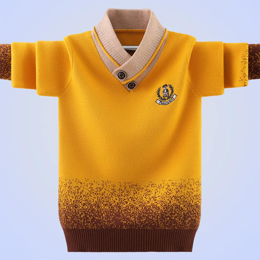 Boys Dressy High V-neck Pullover Sweater. Ages 6Y~16Y