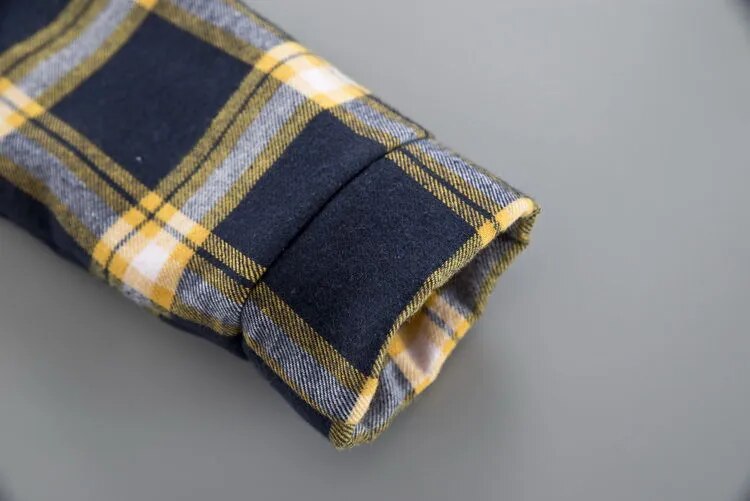 Baby Boys 2Pc Thick Velvety Flannel Shirt and Jeans Combo.