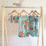Baby Fashionista 2Pc Floral Off Shoulder Crop Top & Long Split Pants Set.