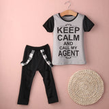 Baby Girls Stylish 2Pc Short Sleeve T-shirt & Ripped Leggings Set
