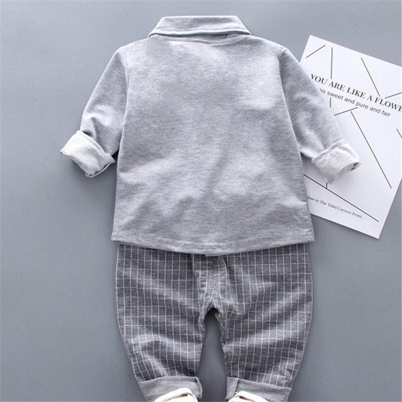 Boys Stylish 2Pc Casual Shirt, Tie & Pants Set