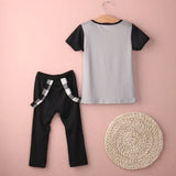Baby Girls Stylish 2Pc Short Sleeve T-shirt & Ripped Leggings Set