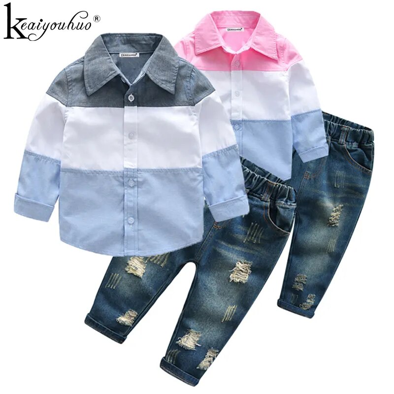 Toddler Boys 2Pc & 3Pc Sets. Choose from Stylish 2Pc Button Down Shirt & Stonewashed Jeans Sets, Or 3Pc Dressy and Elegant Semi-Formal Ensembles.