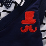 Baby Boys 2PC Little Gentleman Outfits. Long Sleeves Sweater-Shirt (Button Down Look Built In) and Trousers Set.
