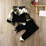 Baby Boys 2Pc Trendy Camouflage Hooded Sweatshirt and Pants Set
