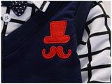 Baby Boys 2PC Little Gentleman Outfits. Long Sleeves Sweater-Shirt (Button Down Look Built In) and Trousers Set.