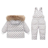 Kids 2Pc Warm Designer Style Snow Suit Sets With Detachable Fur. Ages 12M~4T