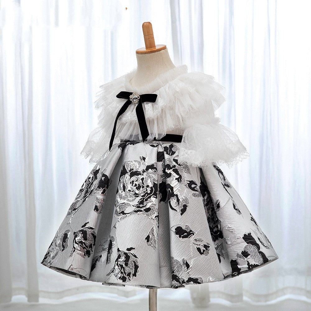 Elegant Baby Girl Runway Fashion Dress.
