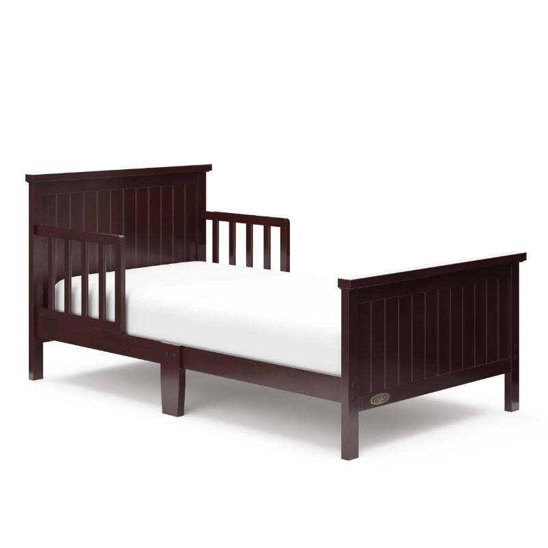Toddler's First Big Kids Bed with Guardrails and Modern Design