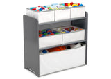 Children 4-Piece Toddler Playroom Table, Chair and Multi-Bin Toy Organizer Set. Blue, Pink or Grey