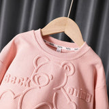 Baby Girls Trendy 2Pc Long Sleeve Cotton Pullover & Elastic Waist Jogger Set.