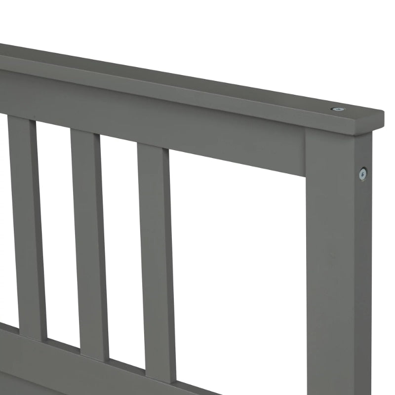 Kids Twin Size Wood Platform Bed with Headboard and Footboard
