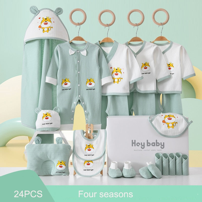Newborn Baby Unisex Clothing Sets, 100% Cotton