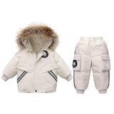 Kids 2Pc Warm Designer Style Snow Suit Sets With Detachable Fur. Ages 12M~4T