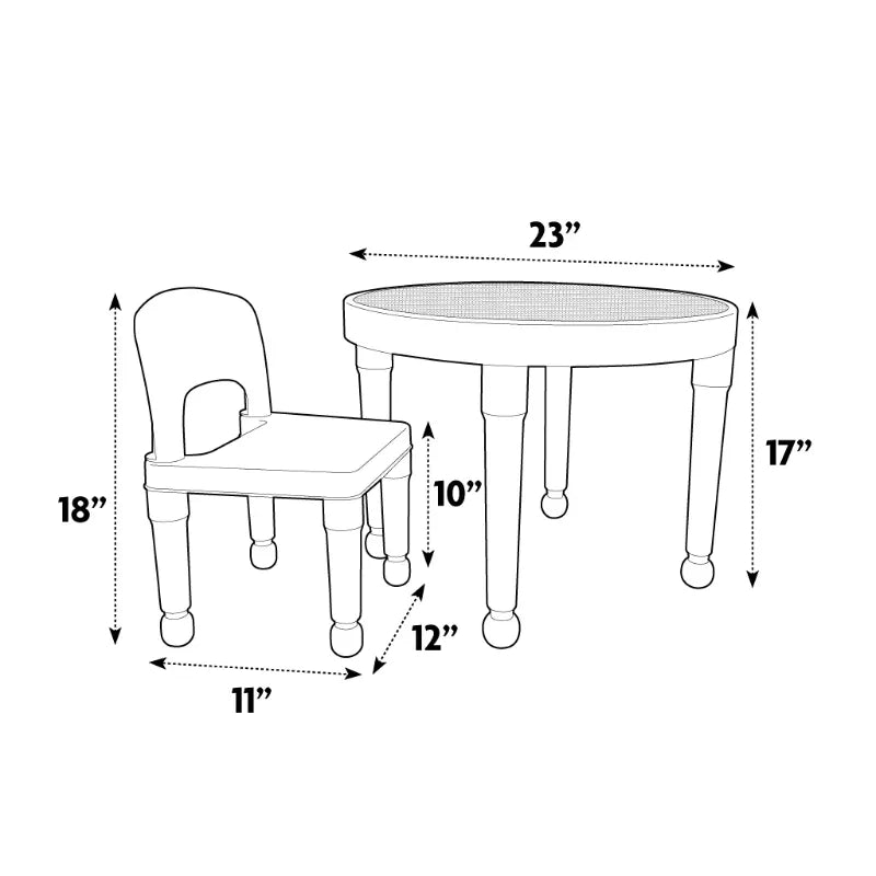 Kids Durable 2-in-1 Plastic Round Activity Table and 2 Chairs Set