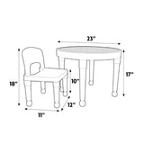 Kids Durable 2-in-1 Plastic Round Activity Table and 2 Chairs Set