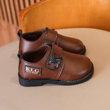 Baby Boys British Style Casual Leather Shoes, In Classic Black or Brown
