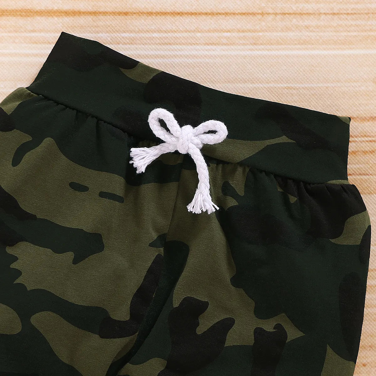 Newborn Baby, "Mama's Boy" 3Pc Short Sleeve Bodysuit, Camouflage Pants & Hat Set.