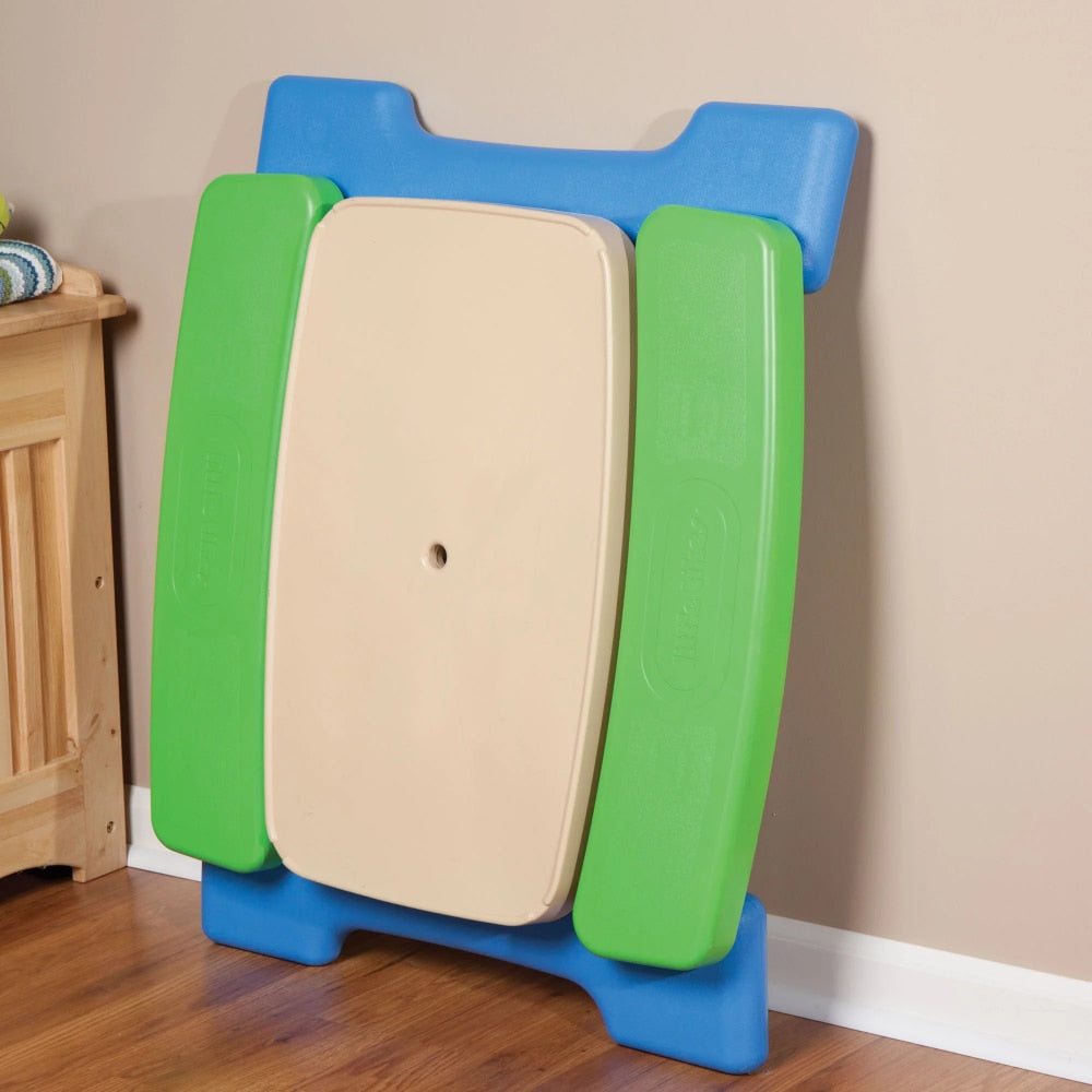 Easy Store Jr. Picnic Table with Umbrella for Kids, Blue & Green