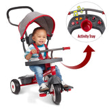 Radio Flyer 4-in-1 Stroll 'N Trike Convertible Tricycle with Activity Tray & Storage Bin. Gray/Pink or Red/Gray