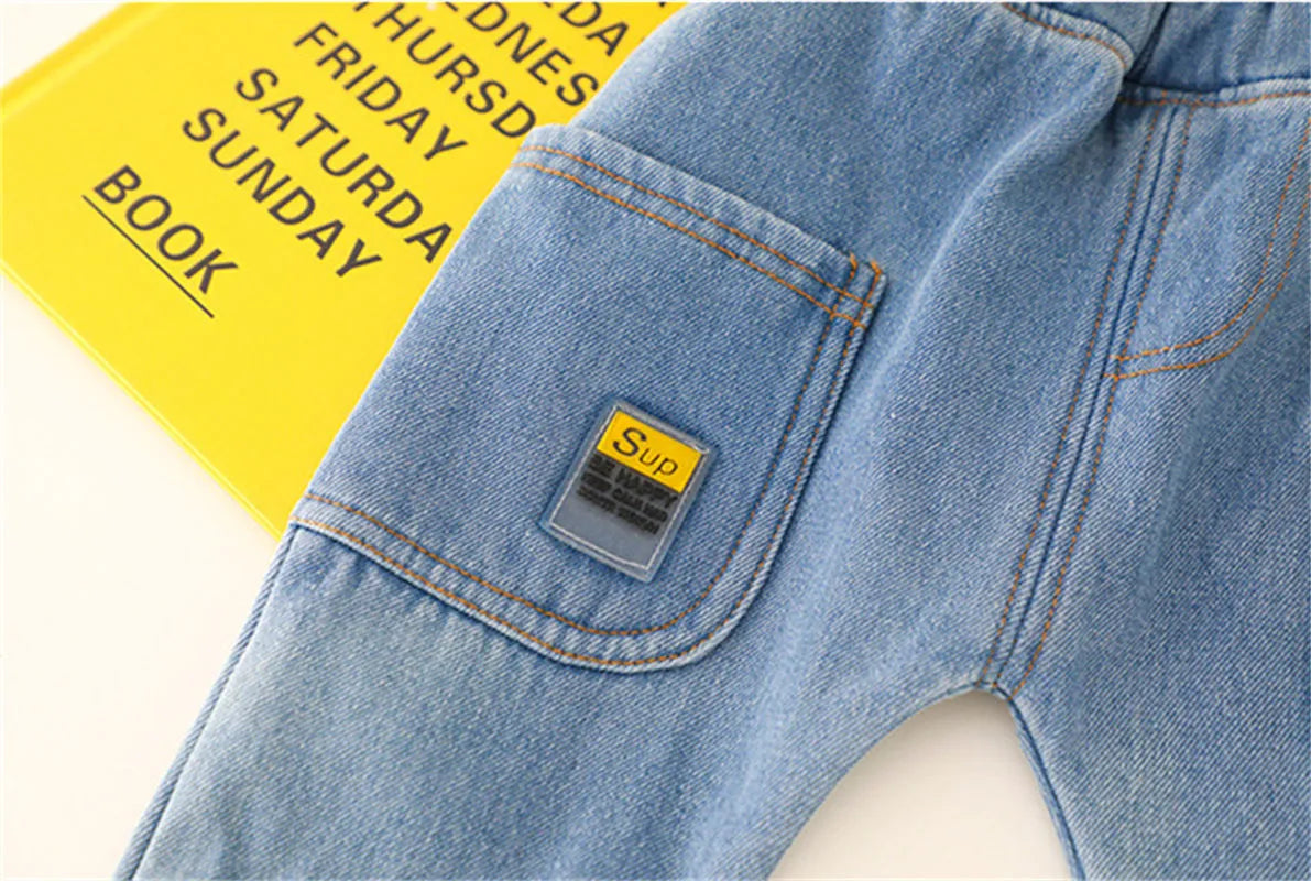 Baby Boys 2Pc Cotton Hooded Sweatshirt and Denim Jeans Set