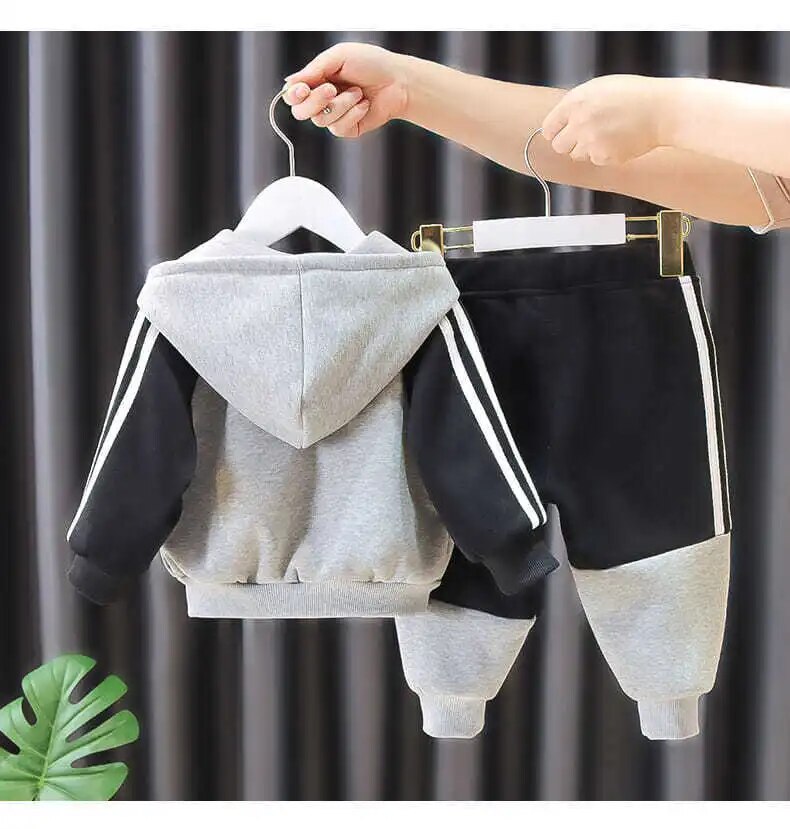 Kids Trendy & Stylish 2Pc Plush Hooded Sweater and Pant Set