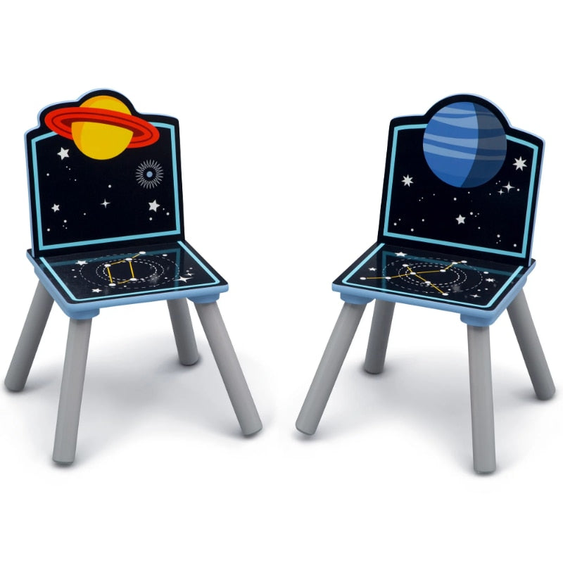 Boys Space Adventures Wood Table and Chair Set with Storage