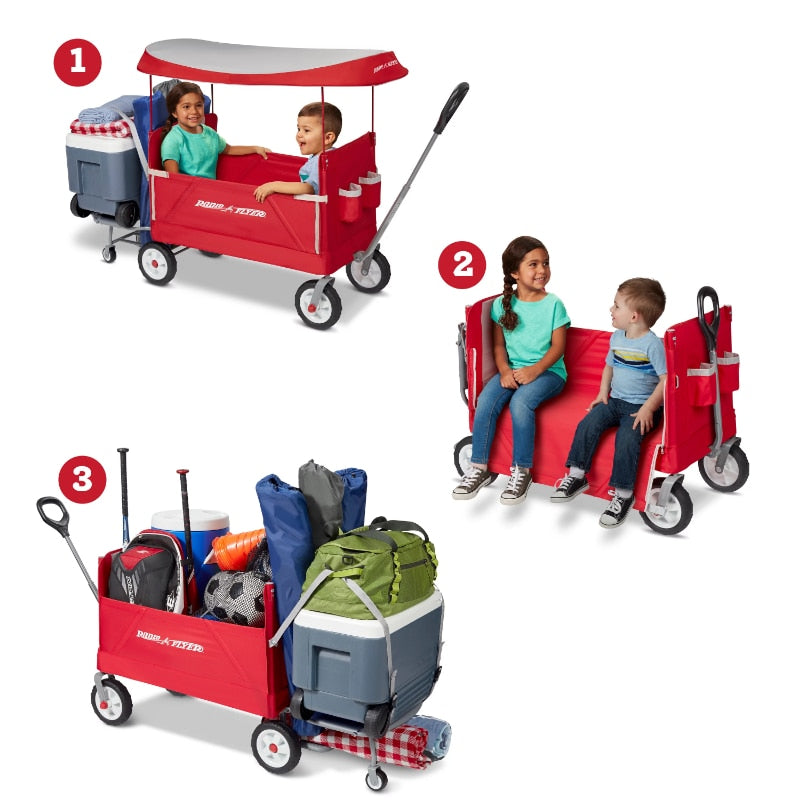 Radio Flyer, 3-in-1 Folding Tailgater Wagon with Canopy