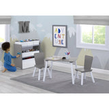 Children 4-Piece Toddler Playroom Set – Includes Play Table with Dry Erase Tabletop, 2 Chairs and 6 Bin Toy Organizer
