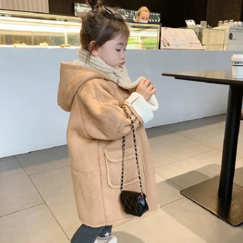 Baby Girls Warm & Chic, Long Hooded Winter Coat.