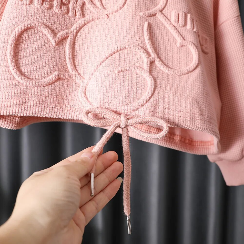 Baby Girls Trendy 2Pc Long Sleeve Cotton Pullover & Elastic Waist Jogger Set.