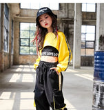 Girls Urban Hip Hop Style 3Pc Long Sleeve Cropped Shirt, Crop Top and Street Dance Cargo Pants Combo. (Each Item Also Available Separately)