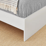 Kid's Platform Twin Bed Frame with Headboard, Soft White or Soft Grey Finish (Mattresses Not Included)