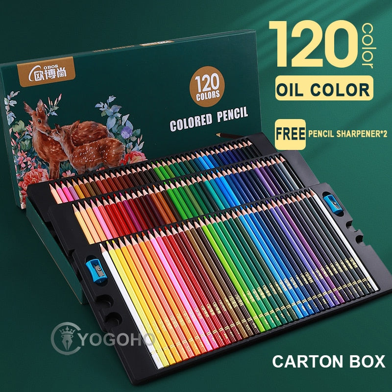 200/120/72/48 Colors For Young Artists. Professional Pastel Drawing Pencils with Cloth Bag
