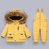 Boys & Girls Stylish 2Pc Warm Winter Snowsuit Sets, with Removable Parka Fur.