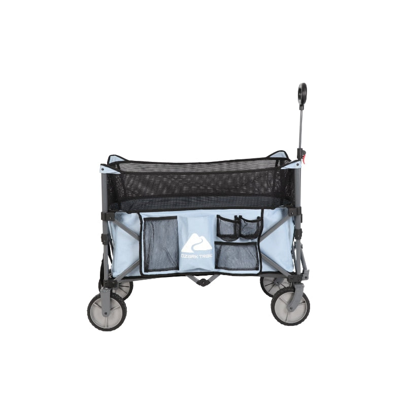 Ozark Trail, Adult Height Adjustable Quad Folding Wagon, Blue