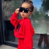 Baby Girls NY Fashion Style Long Sleeve Sweatshirt and Flared Pants Combo. (Ages 18M~8Yrs.)