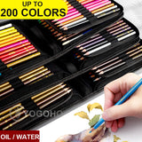200/120/72/48 Colors For Young Artists. Professional Pastel Drawing Pencils with Cloth Bag