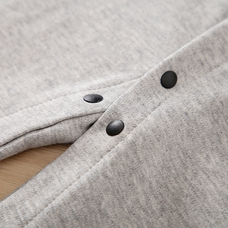 Baby Boy Letter Embroidered Spliced Long-sleeve Sporty Jumpsuit