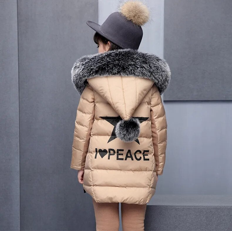Girls 3Pc Warm Fur Hooded Puffer Vest Coat, Puffer Sleeves Shirt and Puffer Pants Set