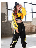 Girls Urban Hip Hop Style 3Pc Long Sleeve Cropped Shirt, Crop Top and Street Dance Cargo Pants Combo. (Each Item Also Available Separately)