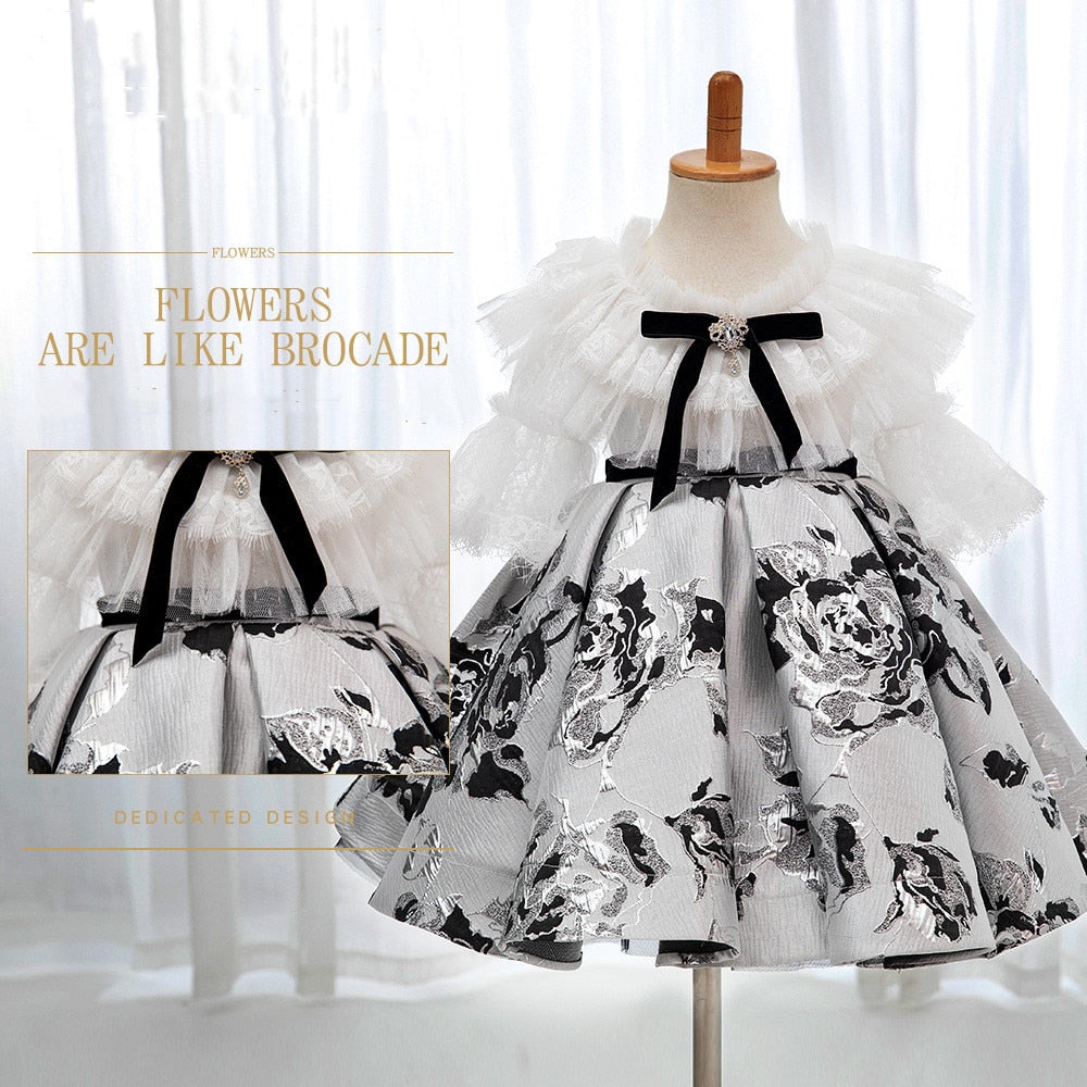 Elegant Baby Girl Runway Fashion Dress.