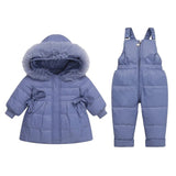 Kids 2Pc Warm Designer Style Snow Suit Sets With Detachable Fur. Ages 12M~4T
