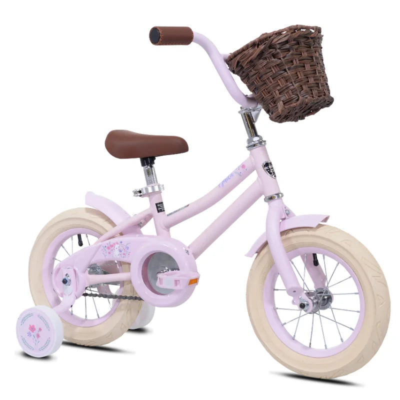 Toddler Girls 12-inch Bicycle With Removable Training Wheels and Basket