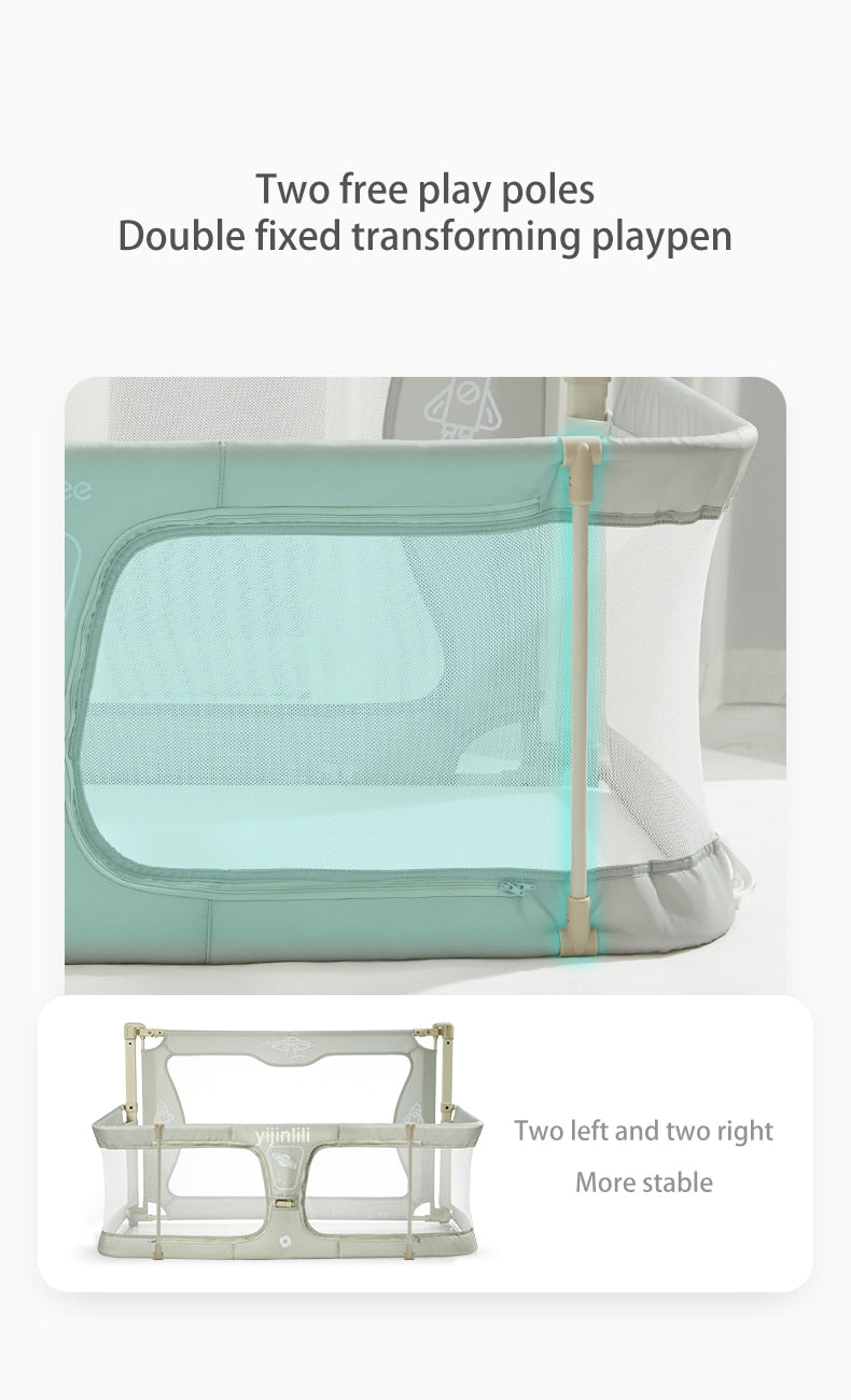 Simple and Lightweight Dual-use Comfortable Baby Companion Bedside Crib