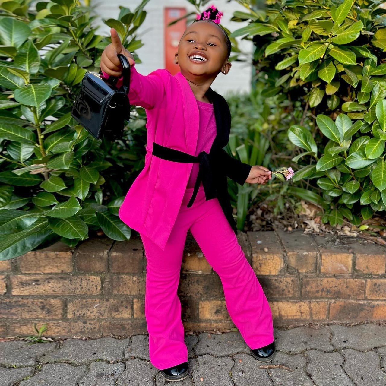 Little Fashionista Color block Blazer & Pant Set